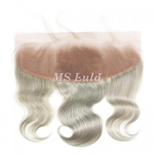 Silver Grey Virgin Hair Body Wave 13X4 Lace Frontal | Human Hair Wig | Lace Front